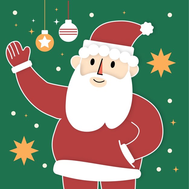 Vector dibujado a mano plano ilustración secreta de Santa colorida