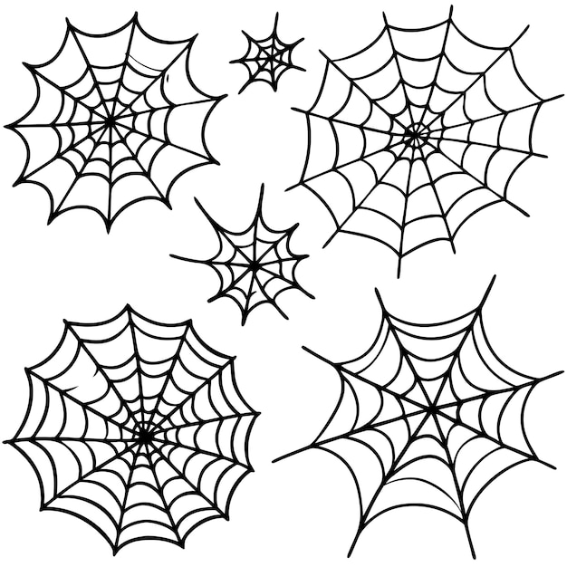 Vector dibujado a mano de las telas de araña de Halloween telas de Araña fondo