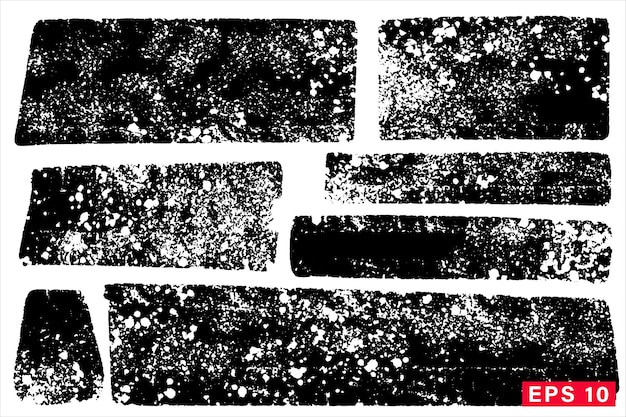 Vector dibujado a mano varias formas geométricas establecidas para telones de fondo fondos artísticos dibujados a mano de color negro