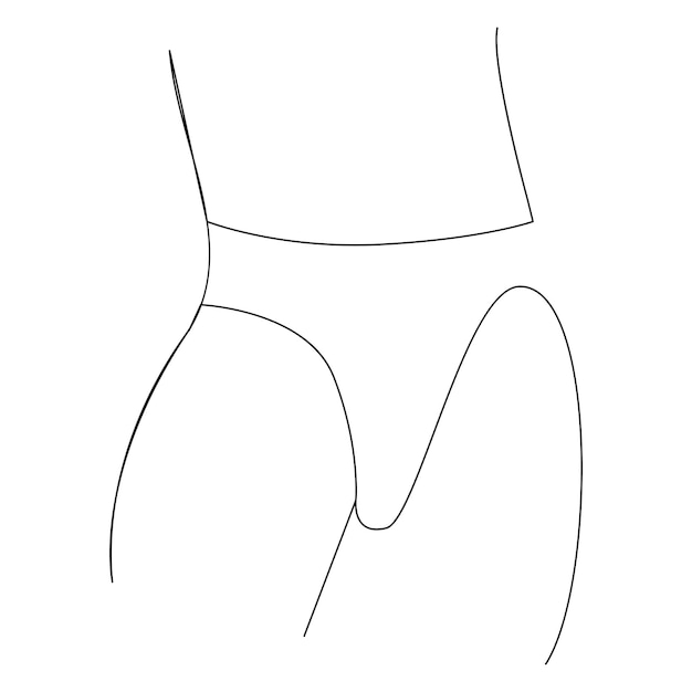Vector vector uno dibujo de arte de línea continua de bragas de mujer aisladas sobre fondo blanco mínimo