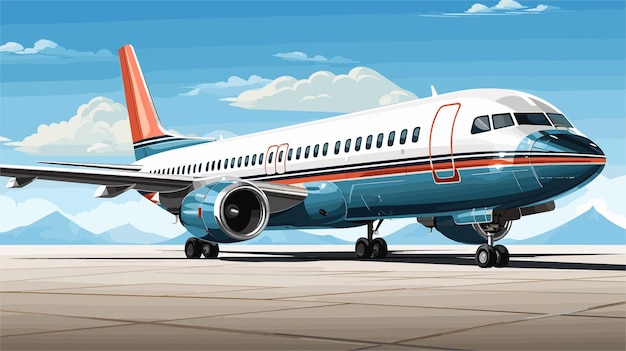 Vector de dibujo de avión de pasajeros