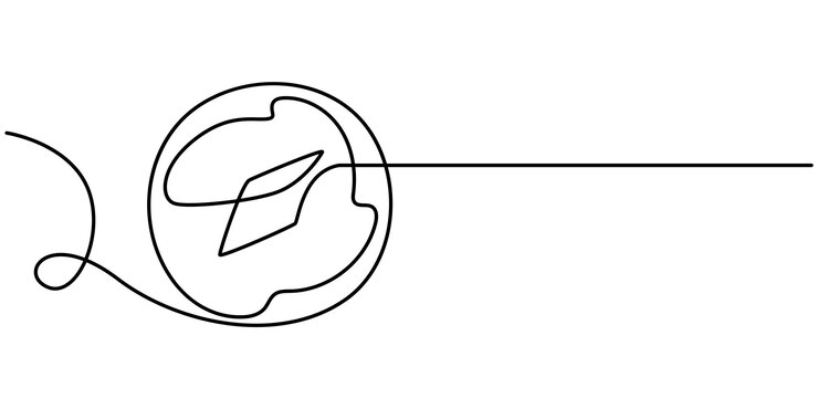 Vector vector de dibujo continuo de la línea de la brújula