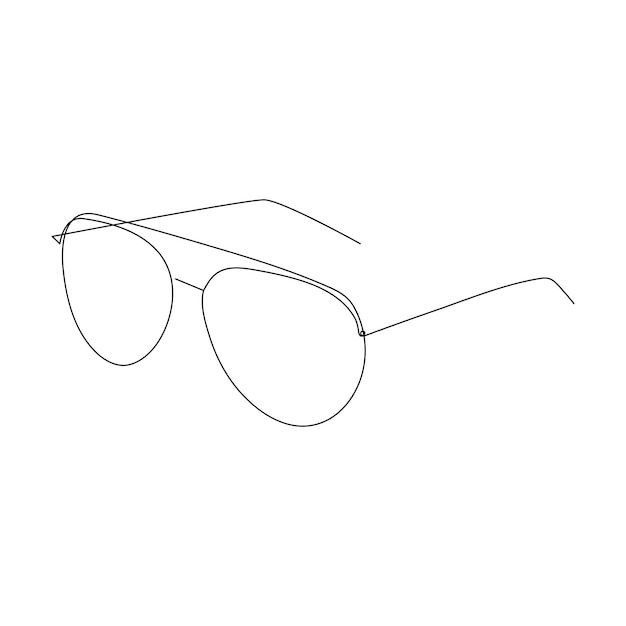 Vector en un dibujo continuo de una línea de gafas de sol diseño de una línea aislado en