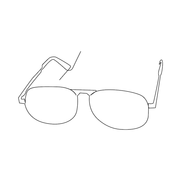 Vector vector en un dibujo continuo de una línea de gafas de sol diseño de una línea aislado en