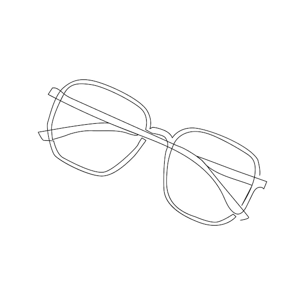 Vector en un dibujo continuo de una línea de gafas de sol diseño de una línea aislado en