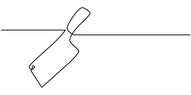 Vector de dibujo continuo de la línea del icono de la cuchilla Una línea del vector del icono del cuchillo del fondo del cuchilla de cocina