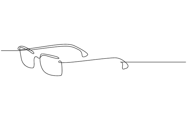Vector de dibujo continuo de la línea del icono de las gafas Un fondo vectorial de la línea de la icona de los gafas
