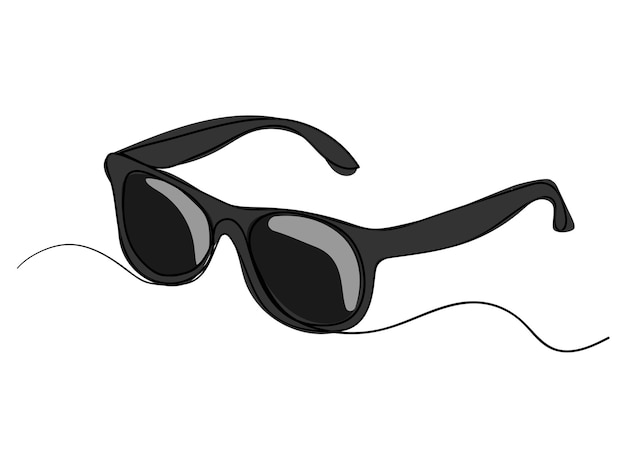 Vector de dibujo continuo de la línea del icono de MobileGlasses Un fondo vectorial de la línea de los iconos de las gafas