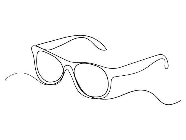 Vector vector de dibujo continuo de la línea del icono de mobileglasses un fondo vectorial de la línea de los iconos de las gafas