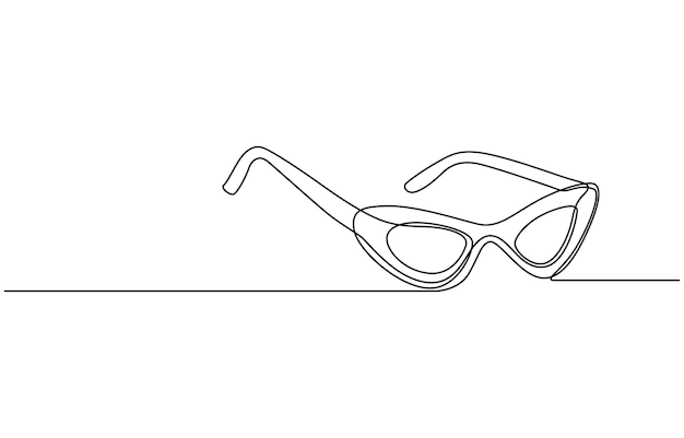 Vector de dibujo continuo de la línea del icono de MobileGlasses Un fondo vectorial de la línea de los iconos de las gafas