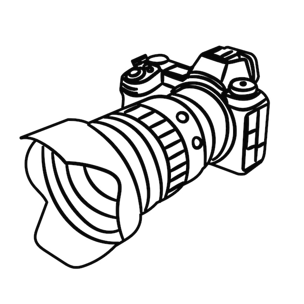 Vector de dibujo del contorno de la cámara