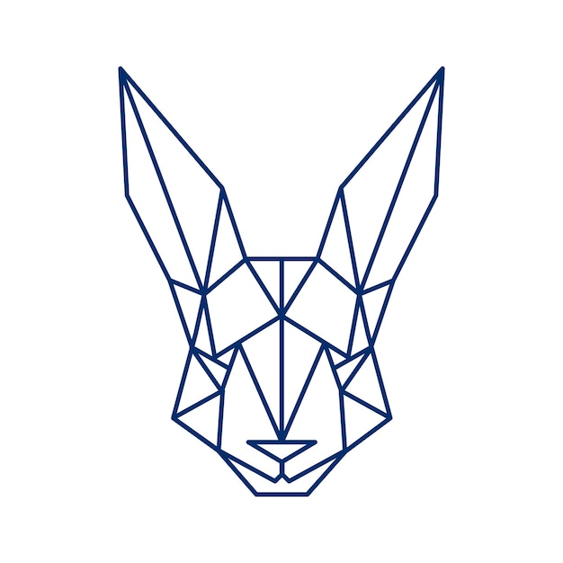 Vector de dibujo geométrico de la cara del conejo