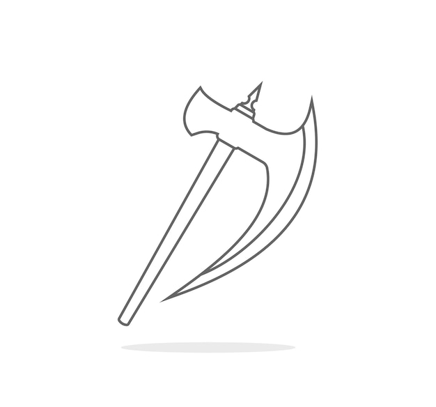 vector de dibujo del hacha delineado