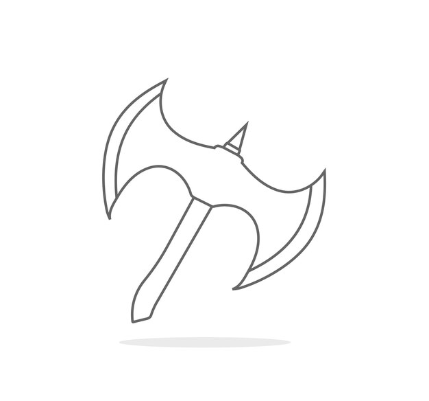 vector de dibujo del hacha delineado