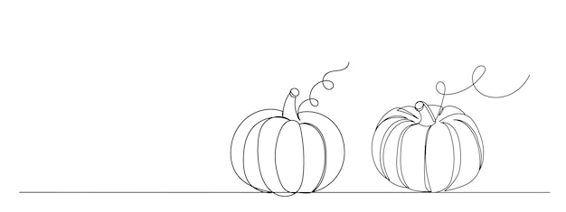Vector de dibujo de la línea de calabaza