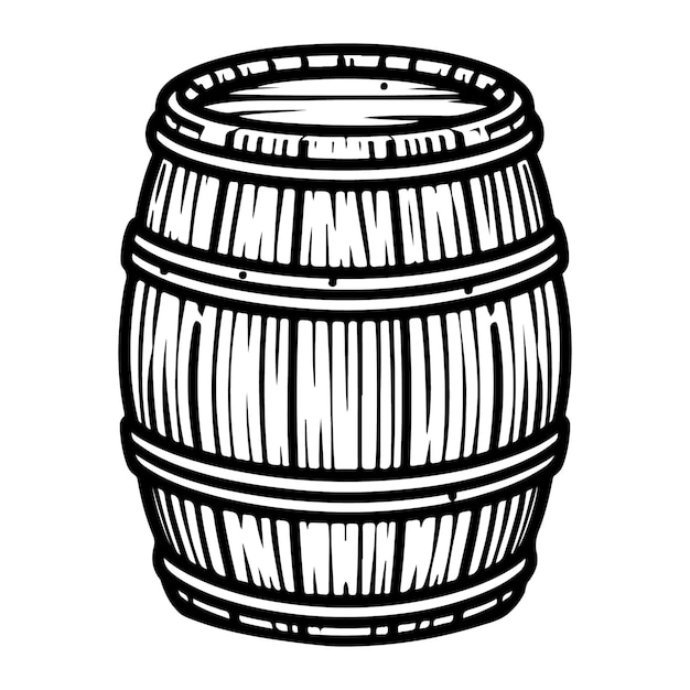 Vector de dibujo de la línea del cañón de madera