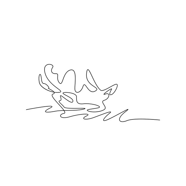 Vector uno dibujo de línea continua de agua aislada en fondo blanco ilustración mínima