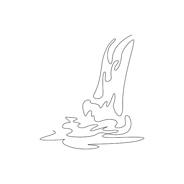 Vector uno dibujo de línea continua de agua aislada en fondo blanco ilustración mínima