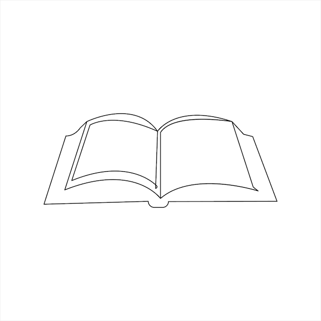 Vector en un dibujo de línea continua del concepto de libro de la ilustración del logotipo de la biblioteca educativa