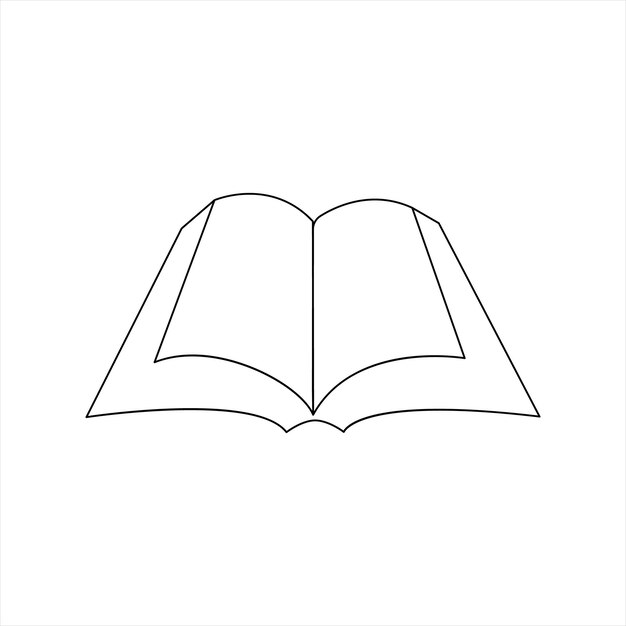 Vector en un dibujo de línea continua del concepto de libro de la ilustración del logotipo de la biblioteca educativa
