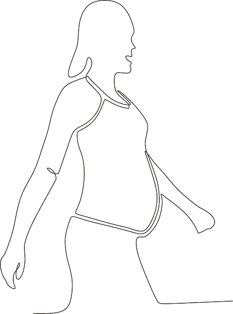 Vector dibujo de línea continua deporte mujer haciendo yoga sobre fondo blanco ilustración vectorial