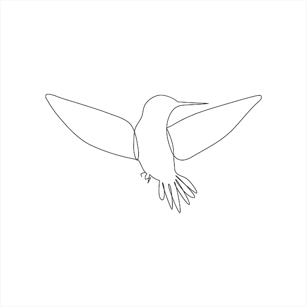Vector en un dibujo de línea continua del mejor uso del colibrí para el cartel del logotipo