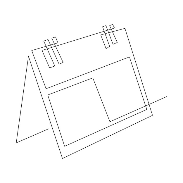 Vector en un dibujo de línea continua de la tabla concepto de calendario de fecha y evento memorable