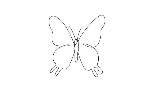 Vector dibujo de línea continua única de hermosa mariposa volando abstracto para salón o spa