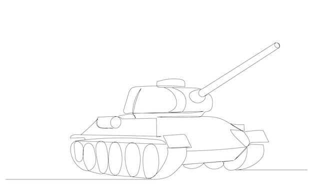 Vector de dibujo de la línea del tanque