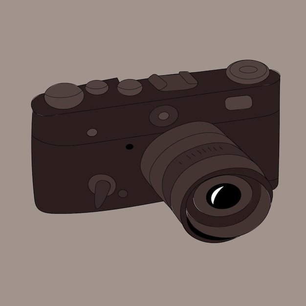 Vector de dibujo a mano de cámara vintage