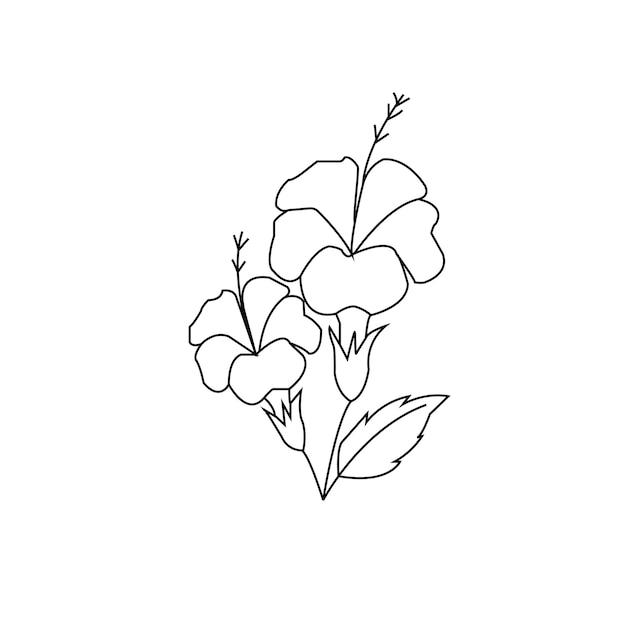 Vector de dibujo a mano de ilustraciones florales vintage