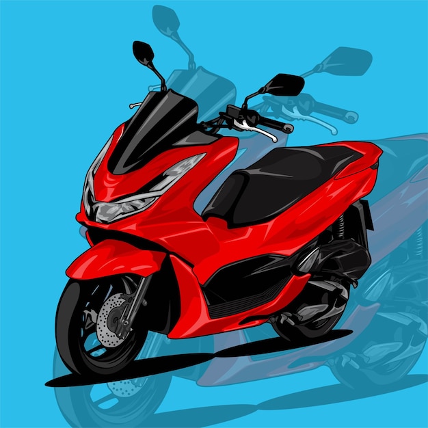 Vector de dibujo de scooter de motocicleta
