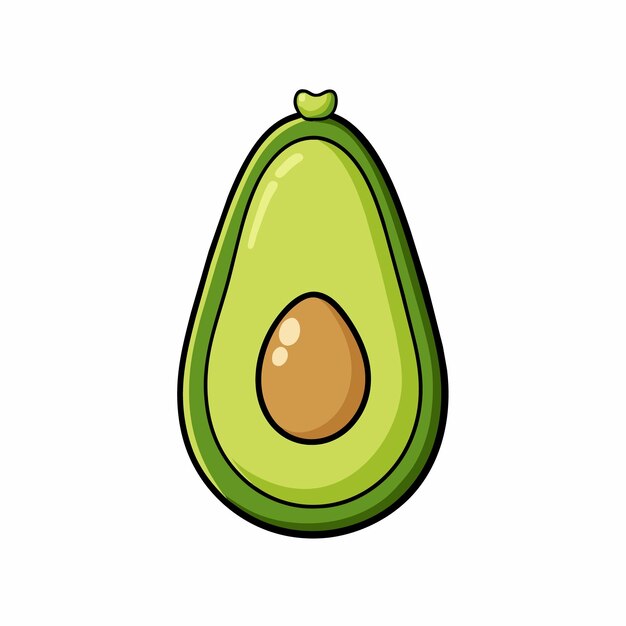 Vector de dibujos animados de aguacate Ilustración concepto de obra de arte de estilo plano