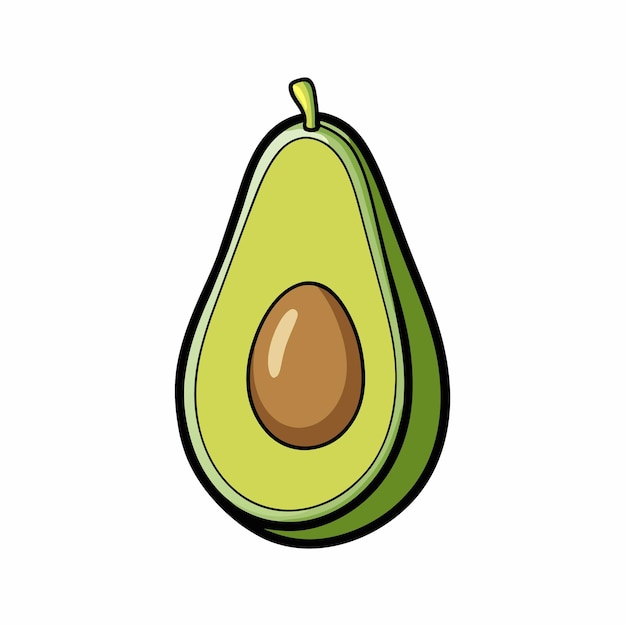 Vector de dibujos animados de aguacate Ilustración concepto de obra de arte de estilo plano