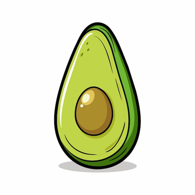 Vector de dibujos animados de aguacate Ilustración concepto de obra de arte de estilo plano