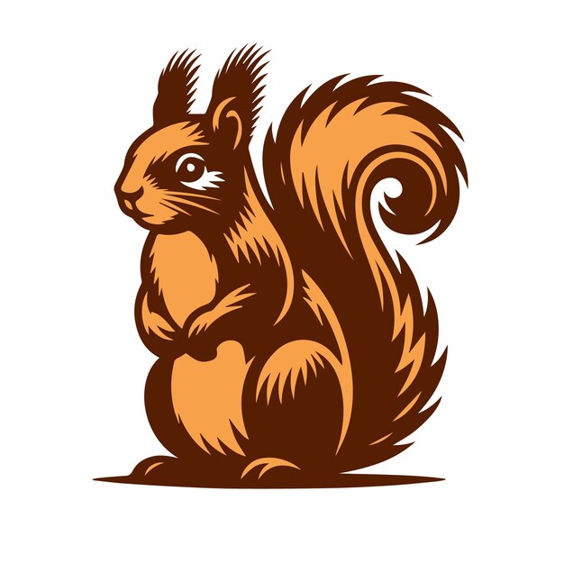 El vector de dibujos animados de ardilla lindo Vintage t sahirt Diseño