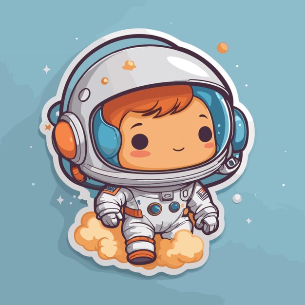 Vector el vector de dibujos animados del astronauta lindo