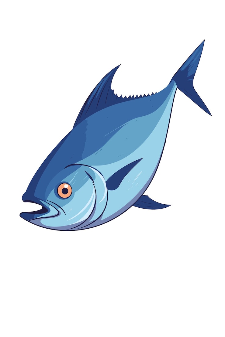 Vector vector de dibujos animados de atún bajo el agua