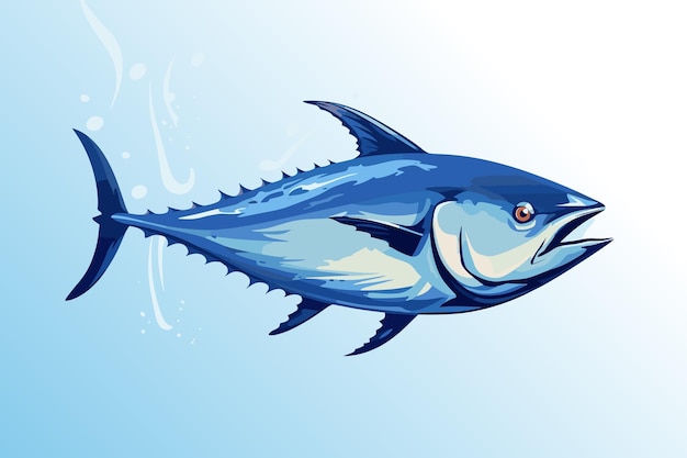 Vector de dibujos animados de atún bajo el agua