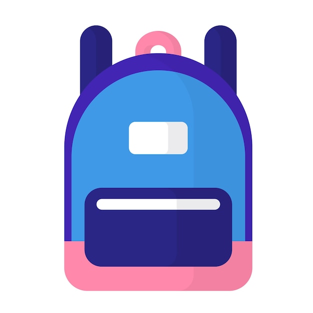 Vector de dibujos animados azul y rosa bolso de escuela o mochila. de vuelta a la escuela.