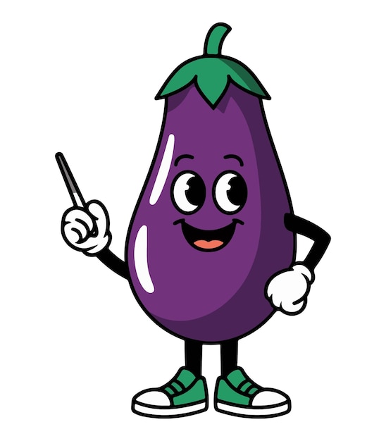 Vector de dibujos animados de berenjena