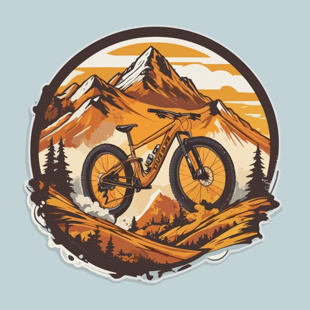 Vector vector de dibujos animados de bicicletas de montaña
