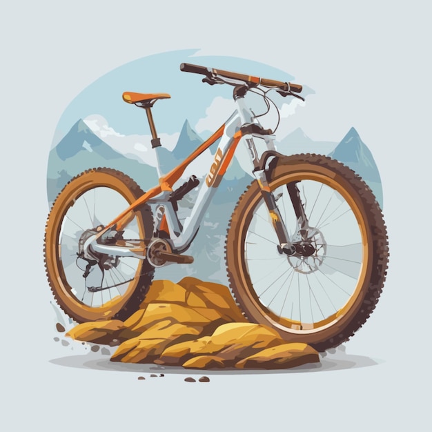 Vector vector de dibujos animados de bicicletas de montaña