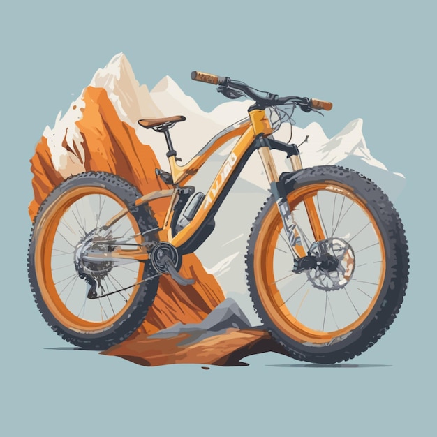 Vector vector de dibujos animados de bicicletas de montaña