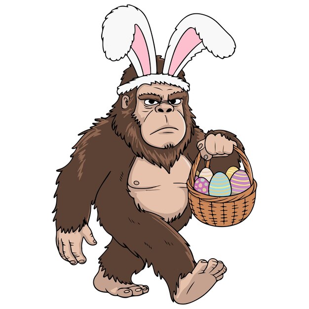 El vector de dibujos animados de Bigfoot Bunny