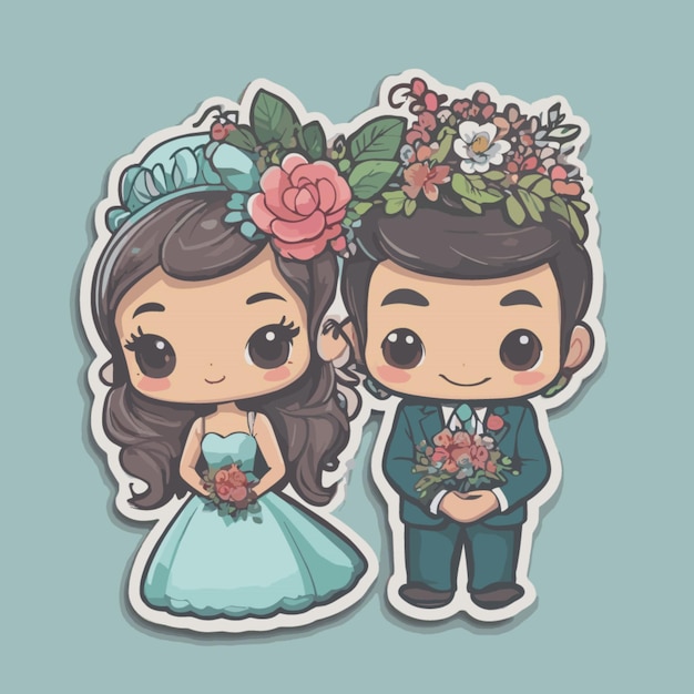 Vector de dibujos animados de bodas