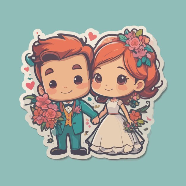 Vector de dibujos animados de bodas