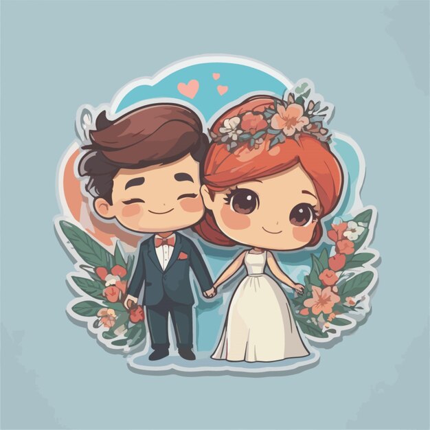 Vector vector de dibujos animados de bodas