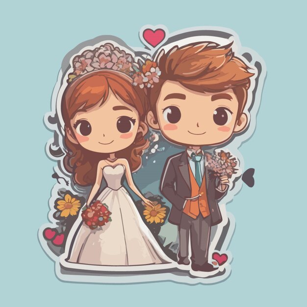 Vector vector de dibujos animados de bodas