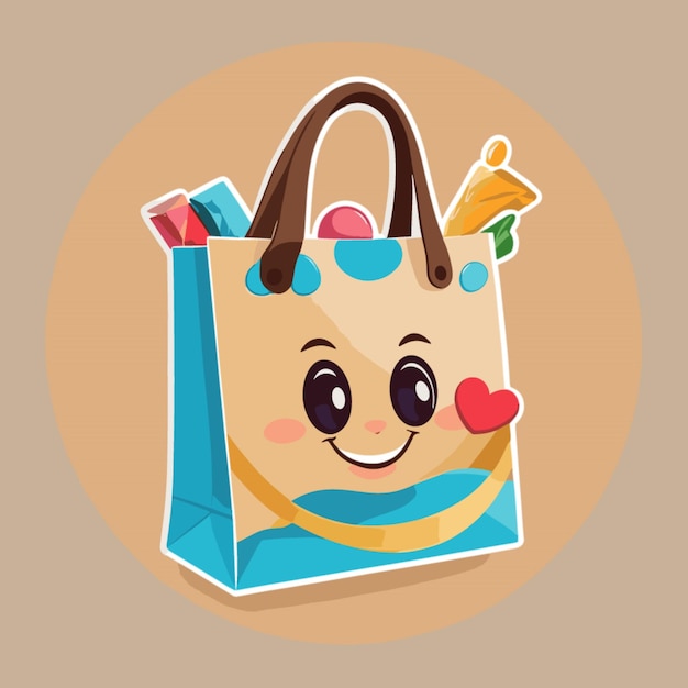 Vector vector de dibujos animados de bolsas de compras